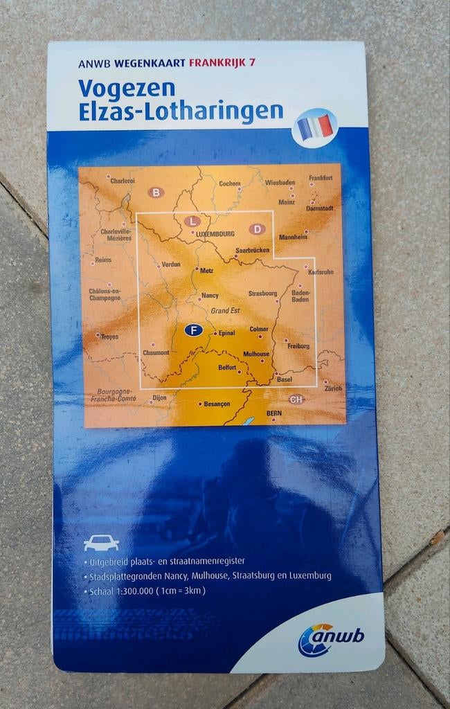 ANWB wegenkaart Frankrijk 7 Vogezen Elzas Lotharingen, Ophalen of Verzenden, 2000 tot heden, Frankrijk, Landkaart