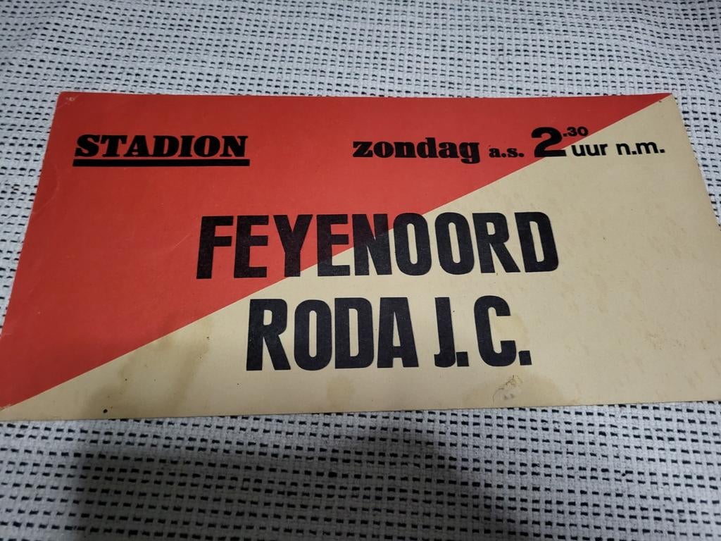 Hele oude tramkaart RET van feyenoord tegen roda jc, Verzamelen, Sportartikelen en Voetbal, Ophalen of Verzenden, Gebruikt, Feyenoord