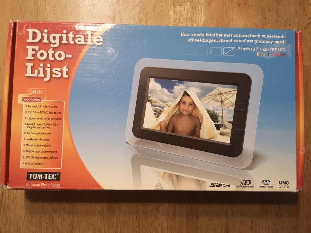 Digitale fotolijst 7 inch TOM-TEC, Ophalen of Verzenden