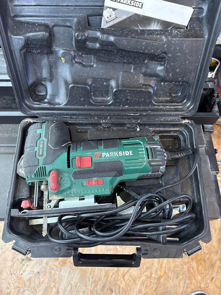 Parkside Decoupeerzaag PSTK 800 A1 in Koffer, Ophalen, Gebruikt, 600 tot 1200 watt, Decoupeerzaag