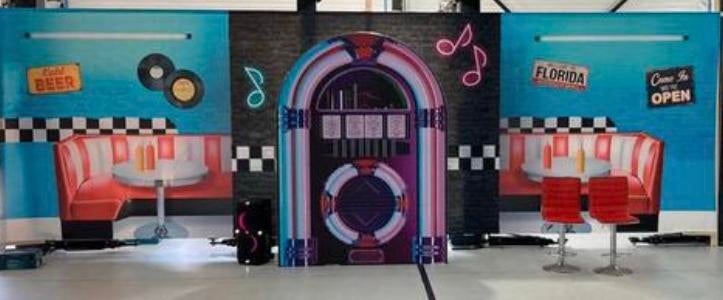 Te huur: Backdrop Jukebox, Ophalen, Zo goed als nieuw, Overige