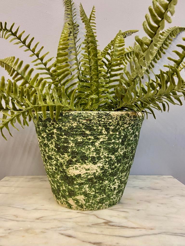 Vintage Berkenbast bloempot jaren 60/70 retro sixties pot, Ophalen, Rond, Zo goed als nieuw, Nvt