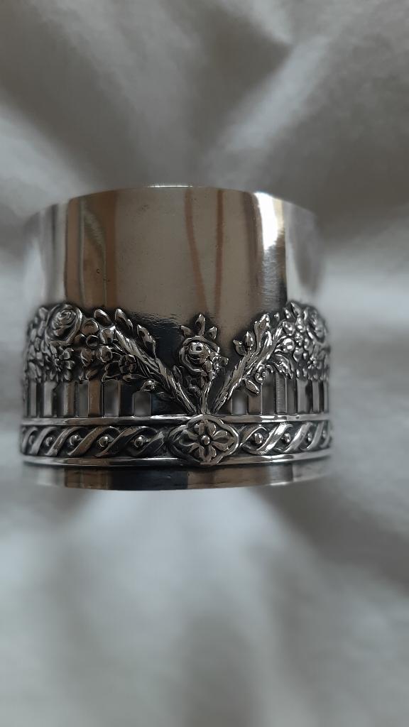 zeer aparte alpacca zilveren servetring, Ophalen of Verzenden