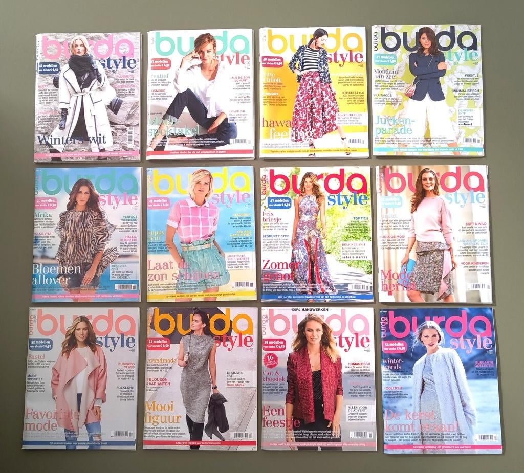 Burda Style 2015 - compleet 12 nummers, Hobby en Vrije tijd, Kledingpatronen, Overige typen, Vrouw, Zo goed als nieuw, Burda