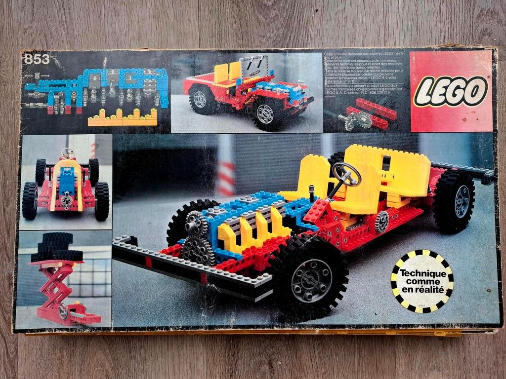 Lego Technic 853-1 'Technic Auto Chassis' uit 1977, Ophalen of Verzenden, Gebruikt, Complete set, Lego