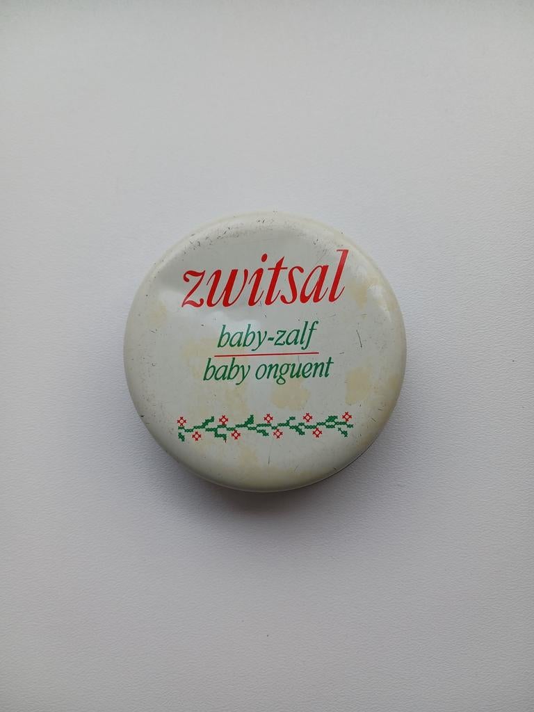 Vintage Zwitsal Baby Zalf Blikje - Oud Reclame Item, Verzamelen, Merken en Reclamevoorwerpen, Ophalen of Verzenden