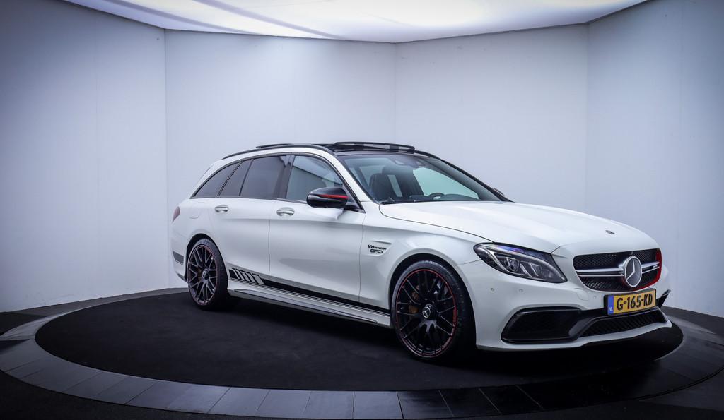 Mercedes-Benz C-Klasse Estate AMG 63 S Edition 1 VOL.OPTIES, Achterwielaandrijving, Gebruikt, Wit, Leder
