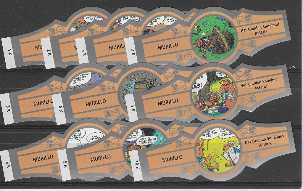reeks   2550   asterix     1-10   sigarenbanden, Ophalen of Verzenden, Zo goed als nieuw, Sigarenbandjes