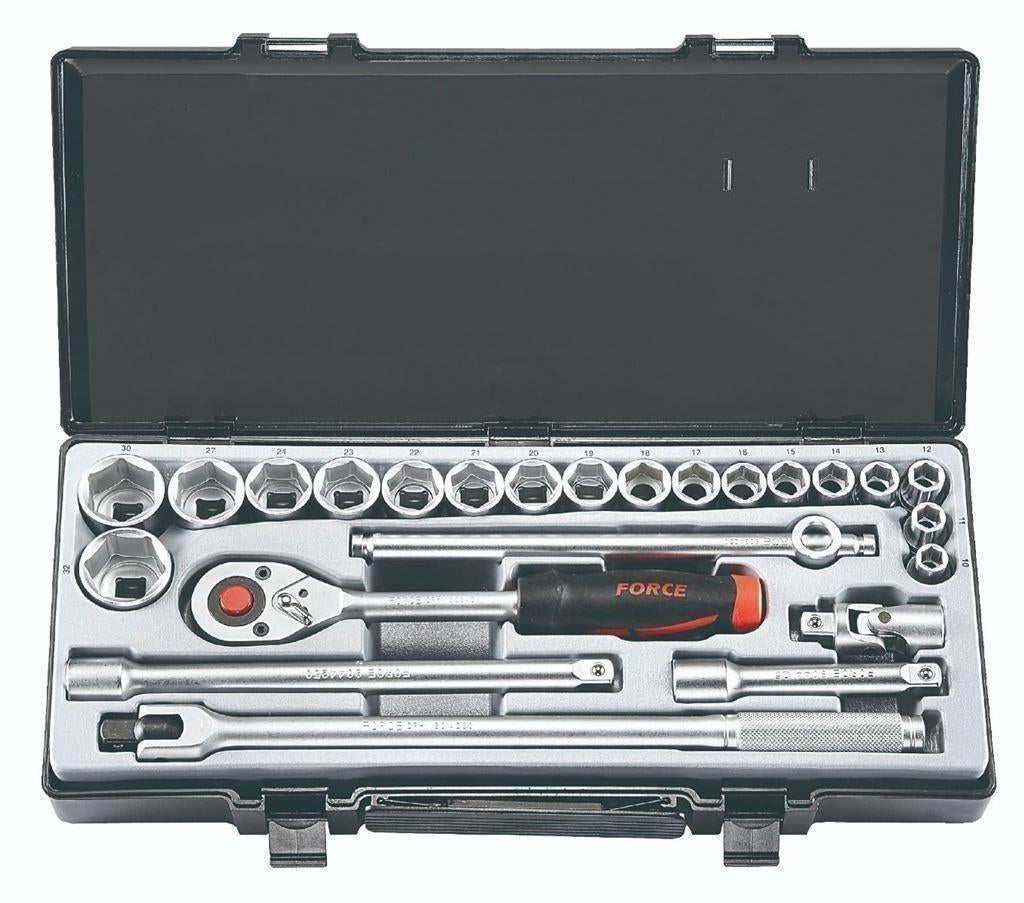 Doppenset 24 Delig 1/2" Force, Doe-het-zelf en Verbouw, Gereedschap | Handgereedschap, Nieuw, Ophalen of Verzenden