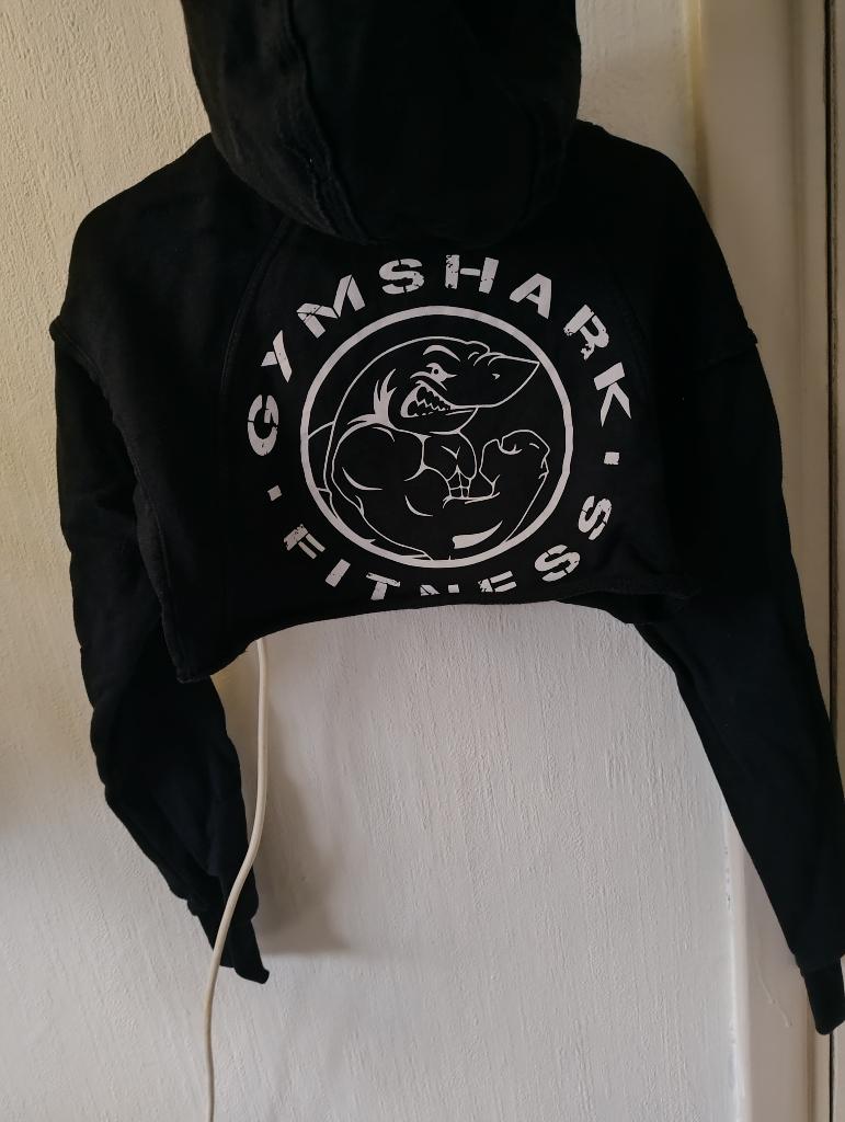 Gymshark crop-top hoodie, Kleding | Dames, Zwart, Ophalen of Verzenden, Maat 34 (XS) of kleiner, Gymshark