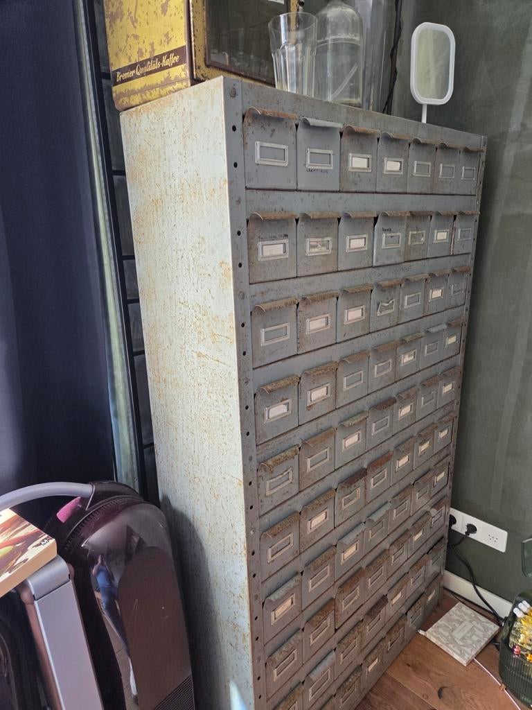 Vintage industrieel stalen werkplaats ladekast, Huis en Inrichting, Kasten | Ladekasten, Ophalen, 5 laden of meer, 50 tot 100 cm