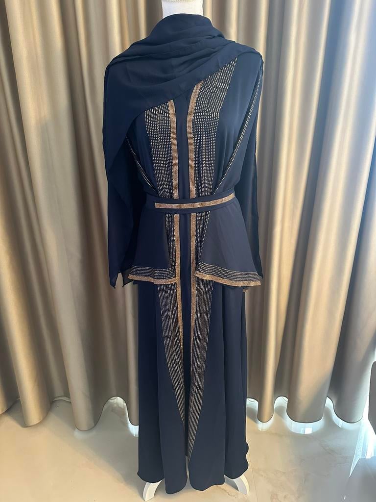 Abaya dubai blauw 036, Overige typen, Blauw, Maat 42/44 (L), Nieuw