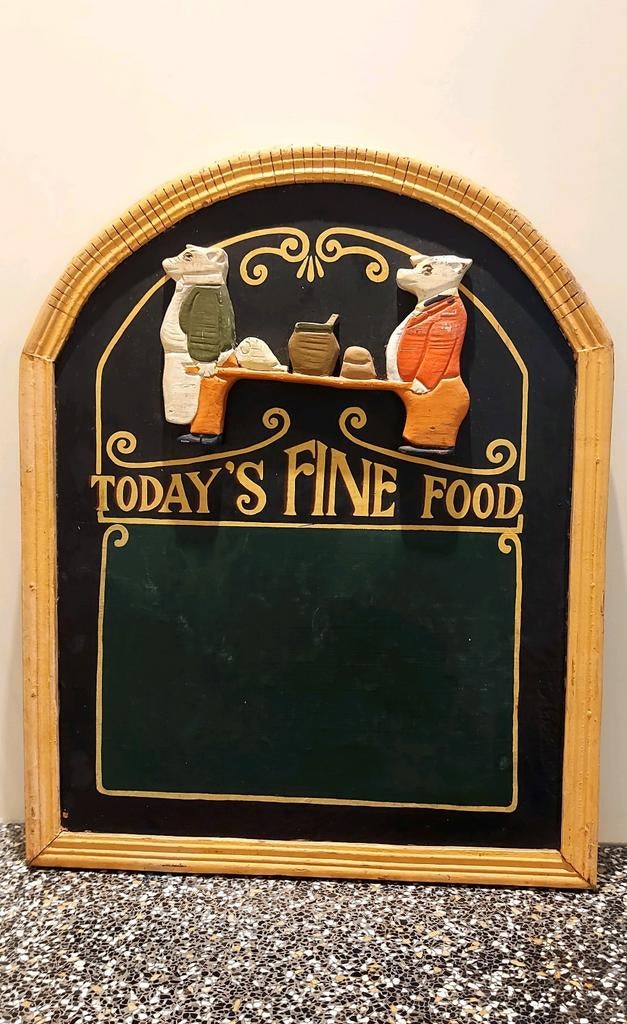 Mooi oud reclame krijtbord, Ophalen of Verzenden