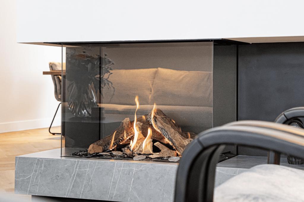 Dru Maestro 80/3 Eco Wave gashaard – 3-zijdig, Ophalen, Gebruikt, Inbouwhaard, Gashaard