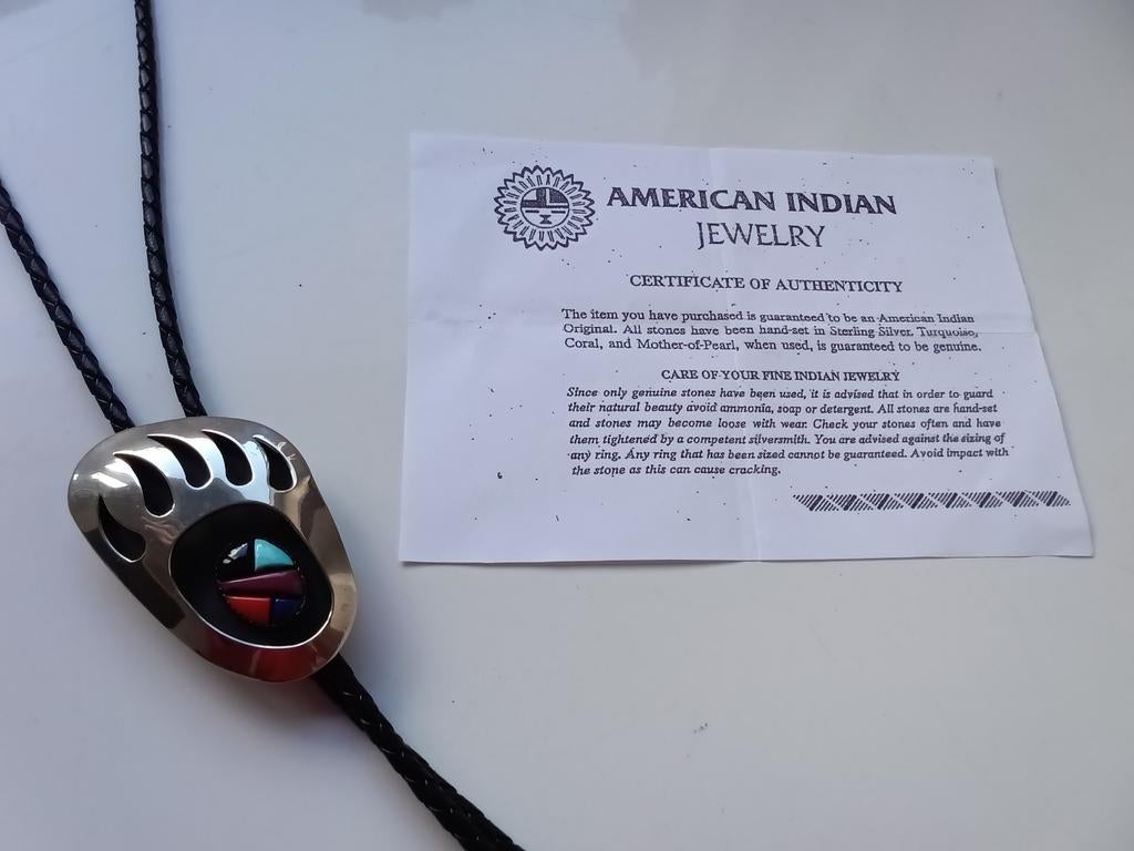 American Indian Original, Sterling Silver bolo necktie., Ophalen of Verzenden