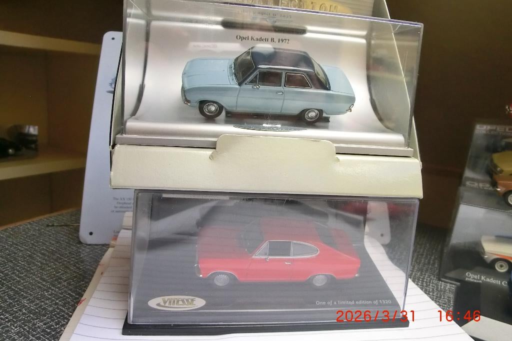 2x Opel B Kadett 1:43, Ophalen of Verzenden, Nieuw, Auto, Overige merken