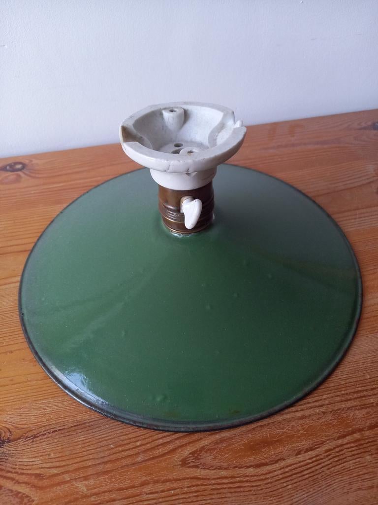 Vintage emaille Franse schoenmakers lampenkap., Antiek en Kunst, Ophalen of Verzenden