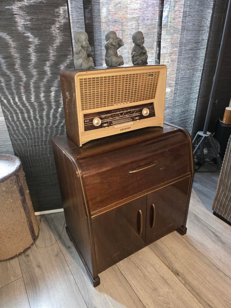 Vintage philips Radio met Platenspeler - Jaren '50/'60, Ophalen of Verzenden, Gebruikt, Platenspeler, Philips