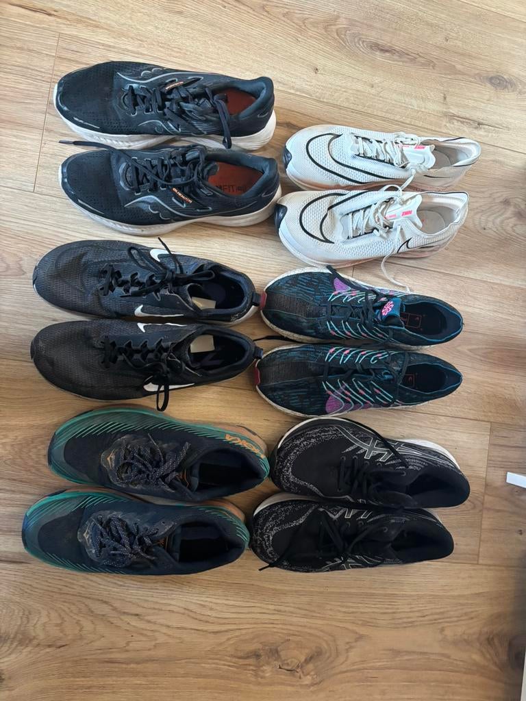 6 paar hardloopschoenen, Sport en Fitness, Loopsport en Atletiek, Gebruikt, Ophalen of Verzenden, Hardlopen, Hardloopschoenen