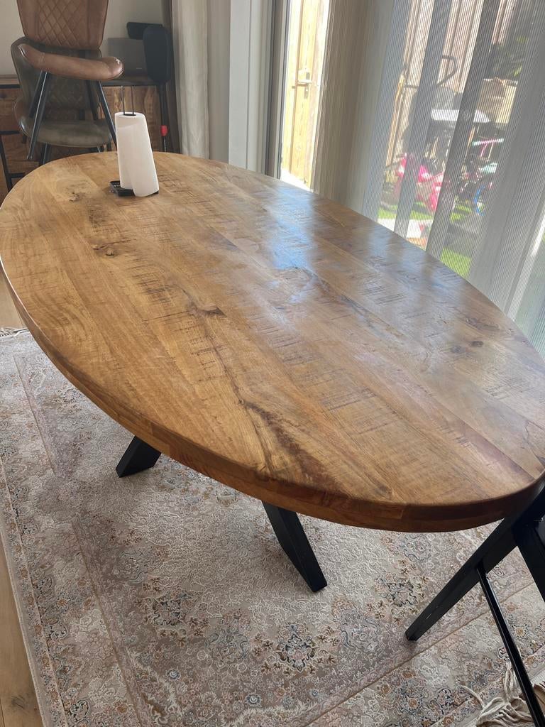 Mango houten eettafel, Gebruikt, 100 tot 150 cm, Ophalen of Verzenden, 150 tot 200 cm