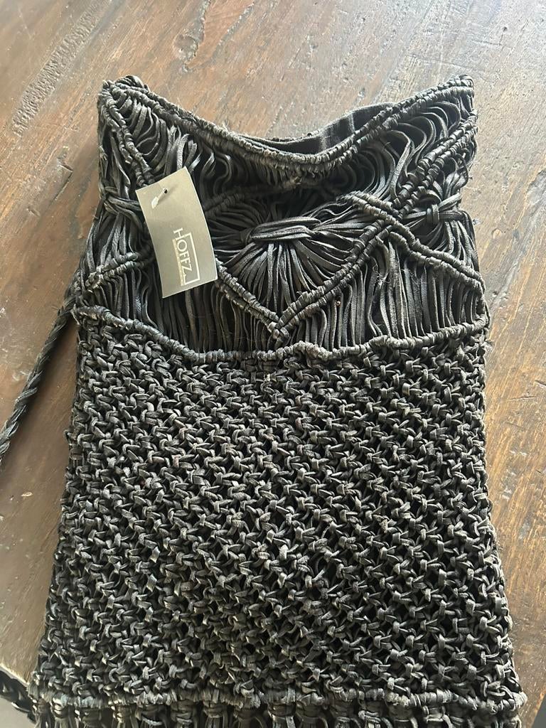 Hoffz crossbody tas macrame, Ophalen of Verzenden, Nieuw, Zwart, Schoudertasje