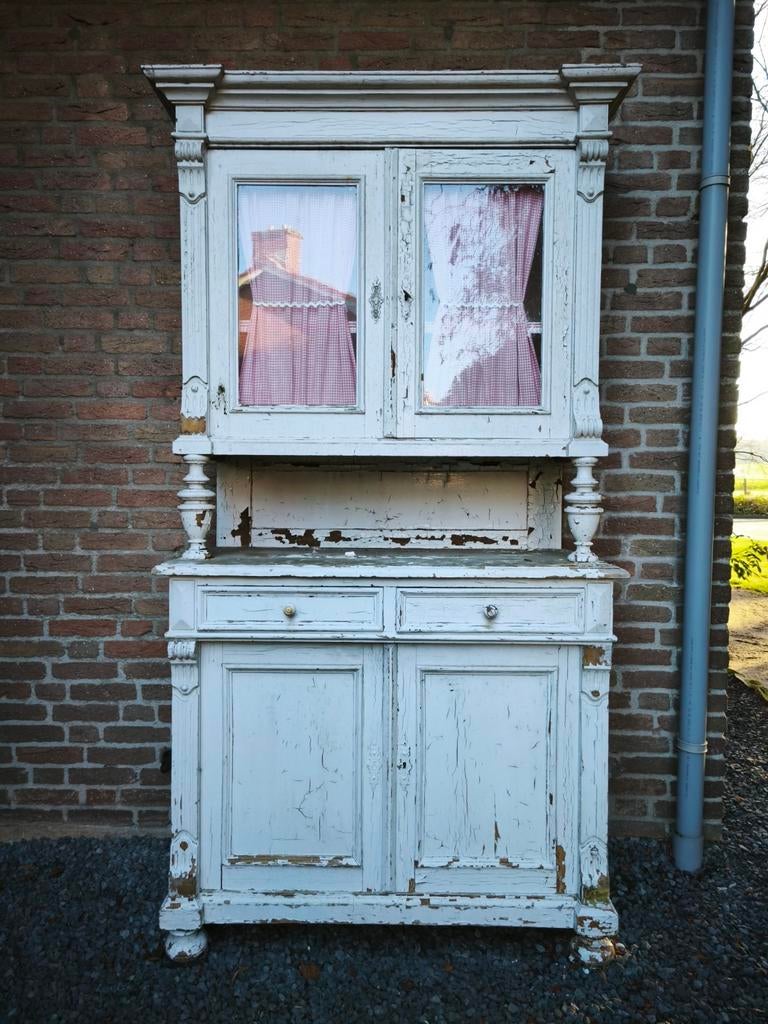 Antieke buffetkast, Huis en Inrichting, Kasten | Buffetkasten, Ophalen, Gebruikt, 25 tot 50 cm, 200 cm of meer