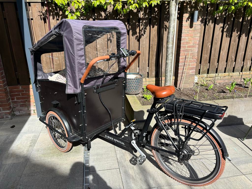 Nette Troy Vogue elektrische bakfiets met huif, Elektrisch, Zo goed als nieuw, 2 kinderen, Ophalen
