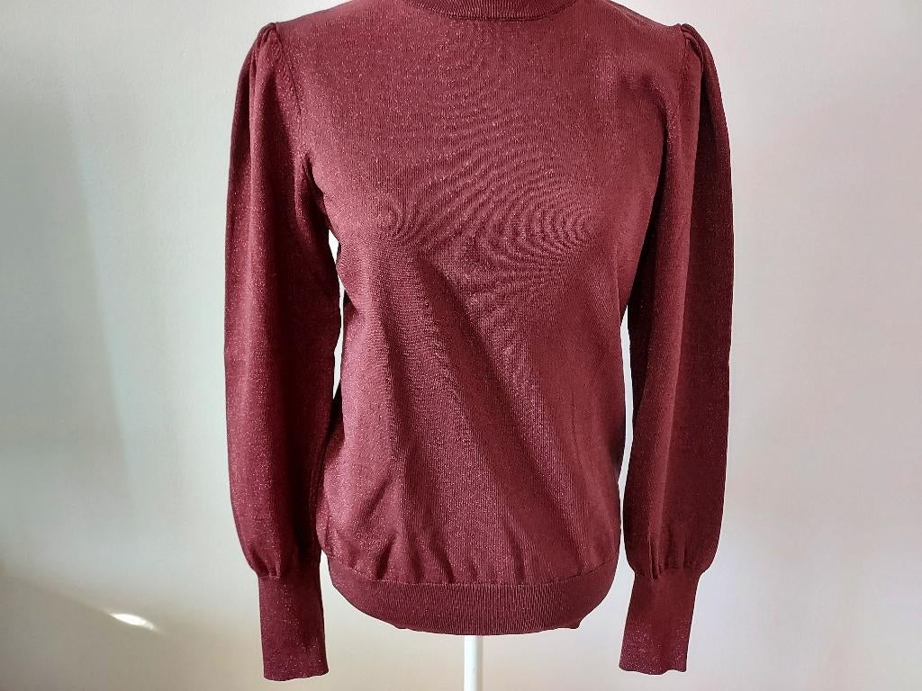 YAS trui maat M kleur aubergine lurex, Maat 38/40 (M), Verzenden, Paars, Zo goed als nieuw