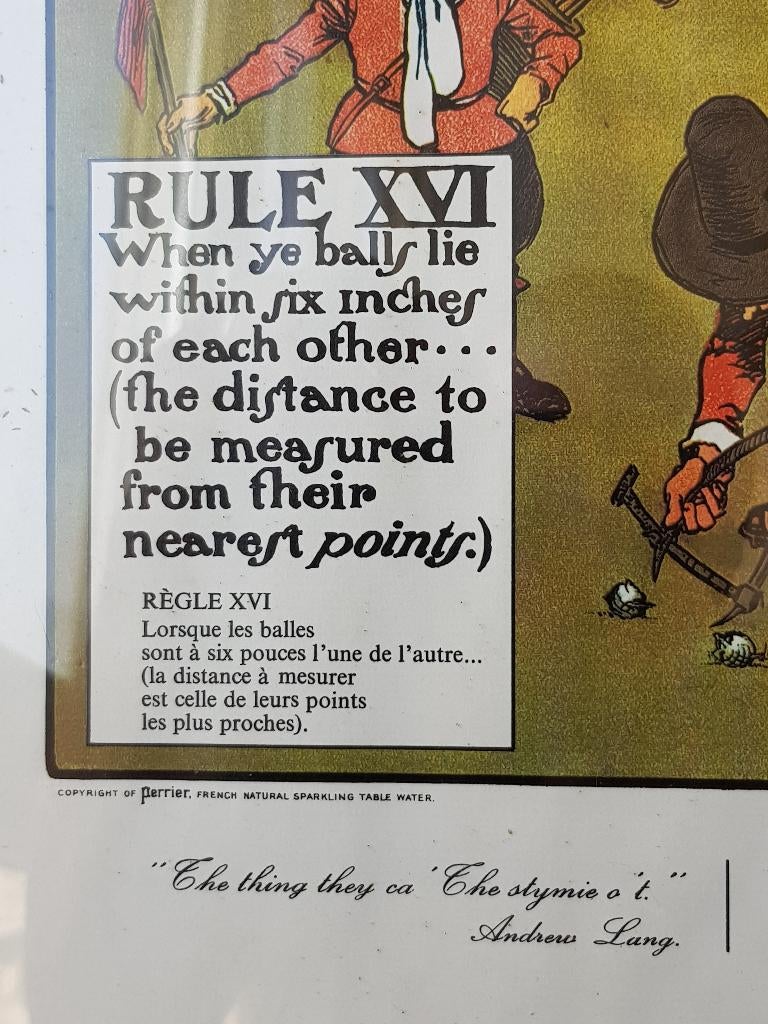 Mooie oude Engelse ingelijste Perrier litho met golfspelers., Antiek en Kunst, Kunst | Litho's en Zeefdrukken, Ophalen of Verzenden