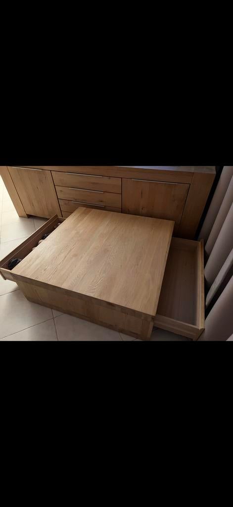 Salon tafel massief eikenhout, Ophalen, Zo goed als nieuw, Eenpersoons