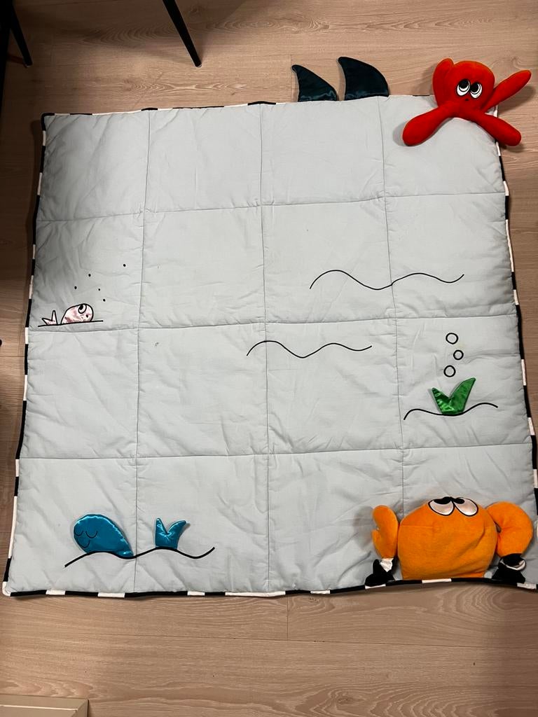 Speelkleed zee klappa ikea 114x114 cm lichtblauw, Ophalen of Verzenden, Gebruikt