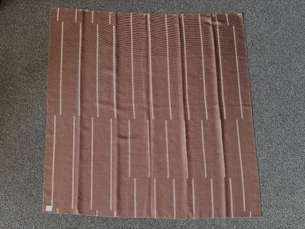 Lap stof Ploeg Pinstripe 110x110 gordijnstof vitrage bruin, Bruin, Ophalen of Verzenden, Zo goed als nieuw, 30 tot 120 cm