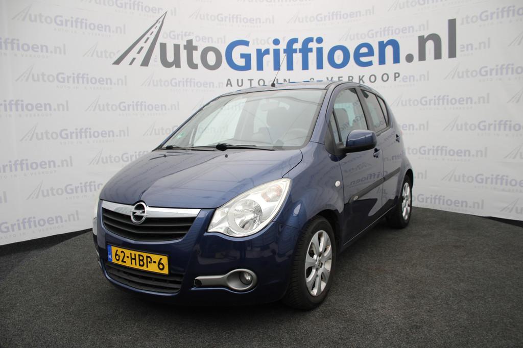 Opel Agila 1.2 Enjoy nette 5-deurs met trekhaak (bj 2008), Voorwielaandrijving, 965 kg, Blauw, Origineel Nederlands