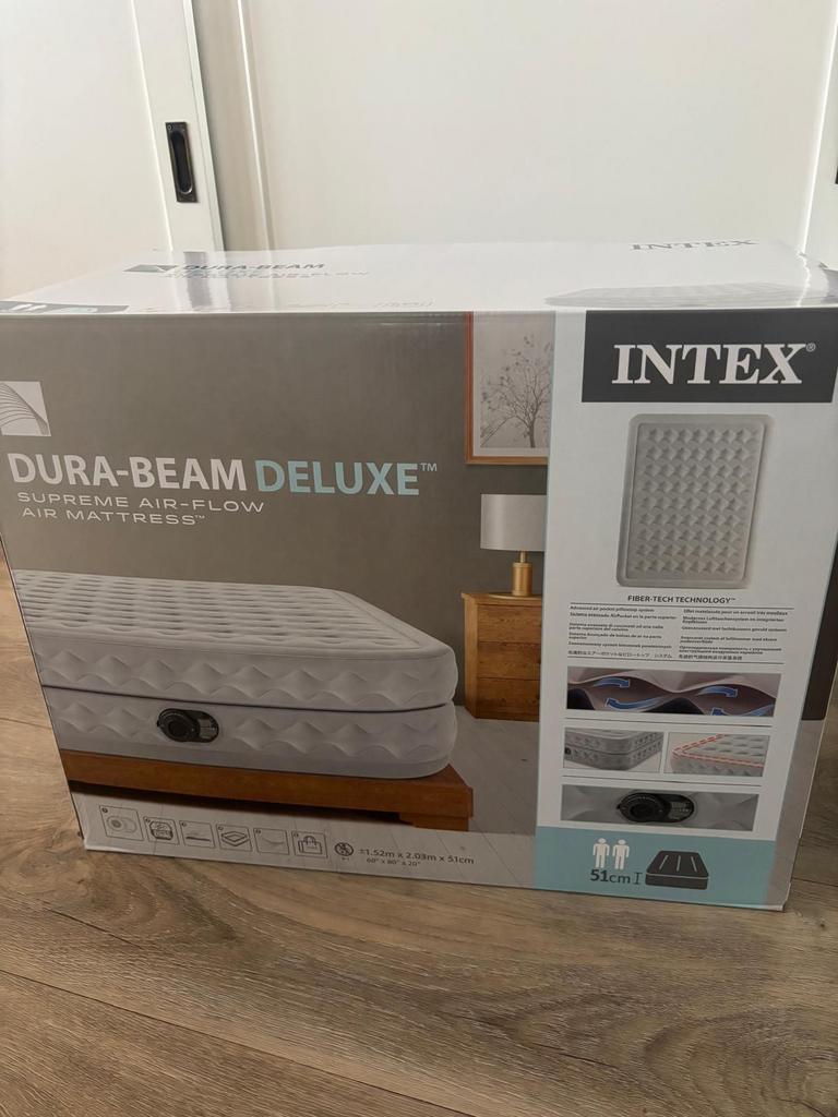 Nieuw Intex Queen Supreme Air-Flow Luchtbed ingebouwde pomp, Caravans en Kamperen, Ophalen of Verzenden, Ingebouwde pomp, Nieuw