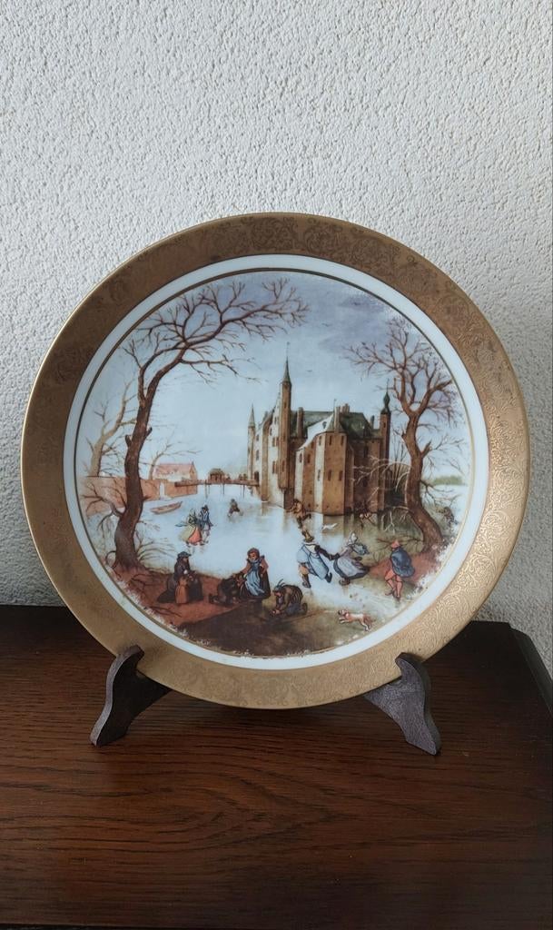 Decoratief bord met winterlandschap en kasteel, Ophalen of Verzenden