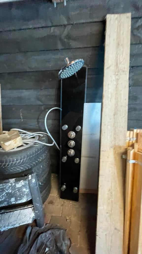 Luxe Douchepaneel met Regendouche en Massagejets, Doe-het-zelf en Verbouw, Sanitair, Zo goed als nieuw, Douche, Chroom, Ophalen