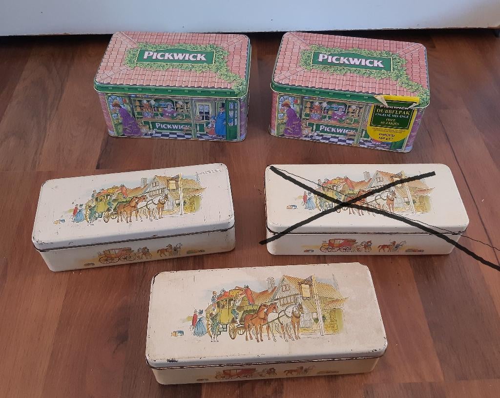 Pickwick thee blikken, Verzamelen, Blikken, Gebruikt, Thee, Pickwick, Ophalen of Verzenden