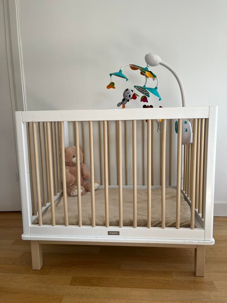 Bopita babybox wit/hout – mooie staat, Kinderen en Baby's, Ophalen, Zo goed als nieuw, Rechthoekig, In hoogte verstelbaar