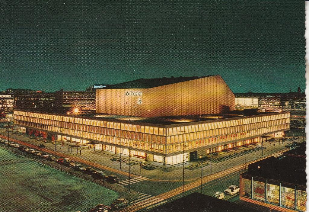Rotterdam De Doelen in floodlight, Ophalen of Verzenden, 1960 tot 1980, Ongelopen, Zuid-Holland