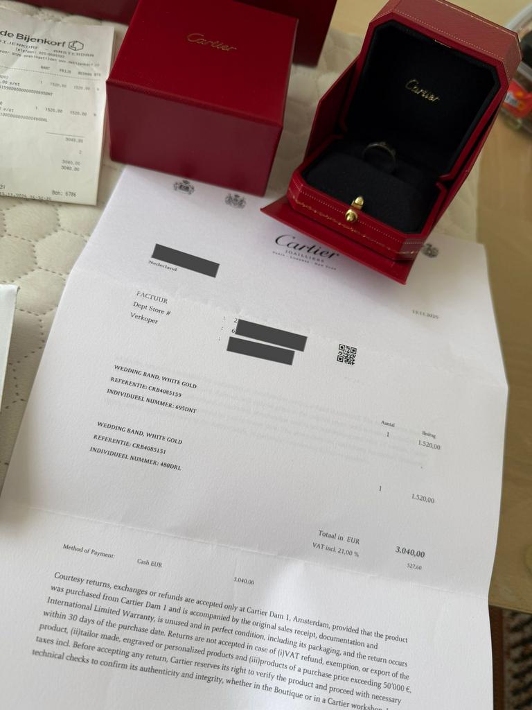 Cartier love model ring. Witgoud. Maat 52, Ophalen of Verzenden, Zo goed als nieuw