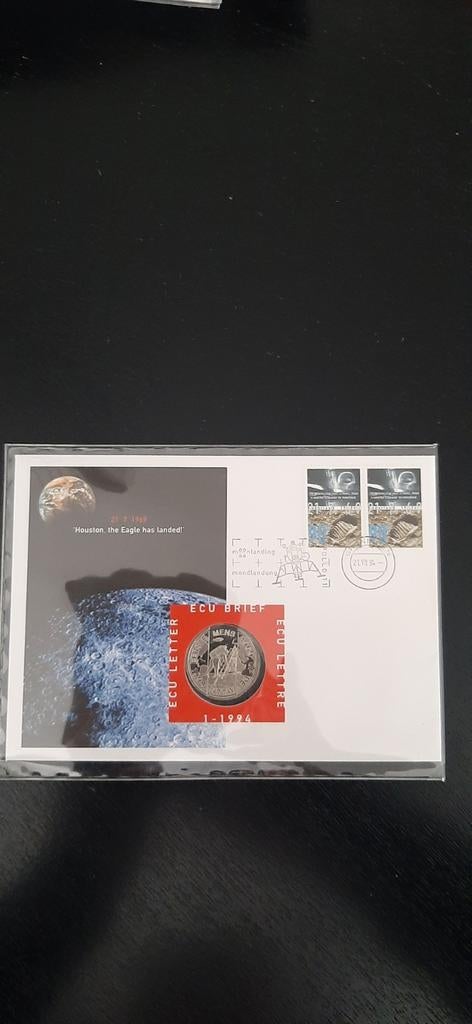 Ecu brief maanlanding, Postzegels en Munten, Ophalen of Verzenden