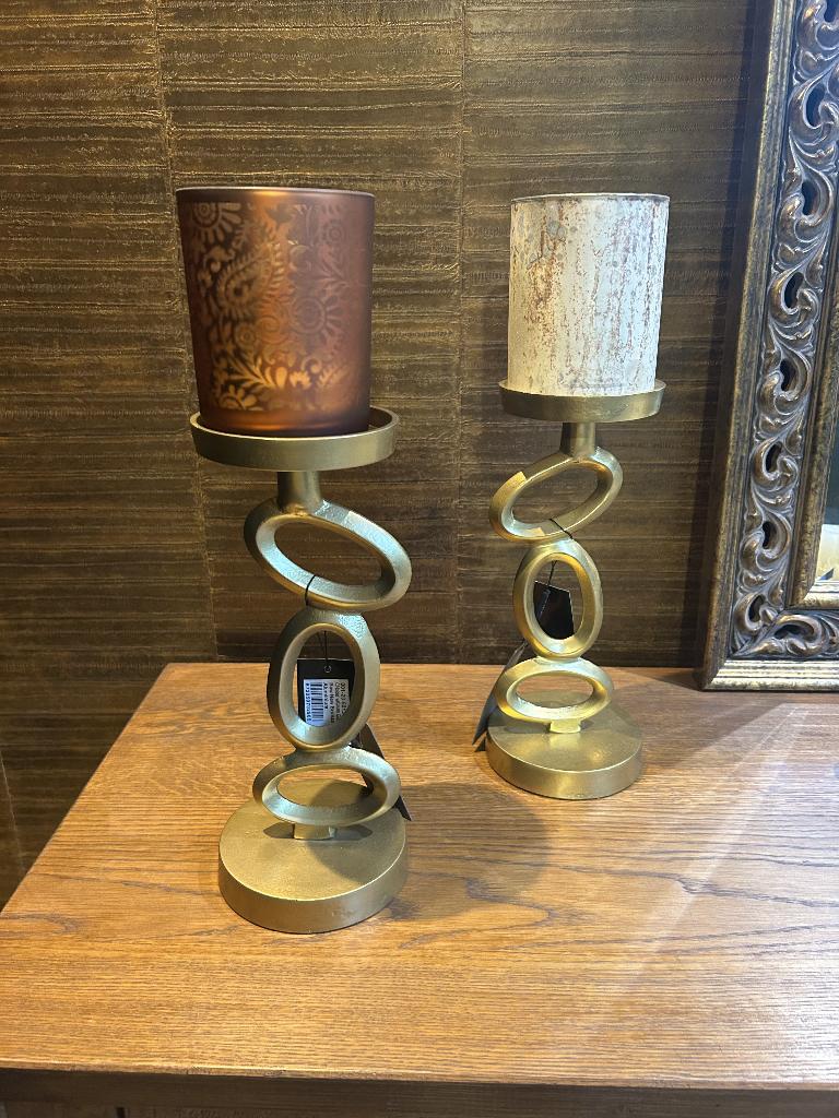 Gouden kandelaars aluminium, Ophalen, Overige materialen, Overige kleuren, 25 tot 50 cm