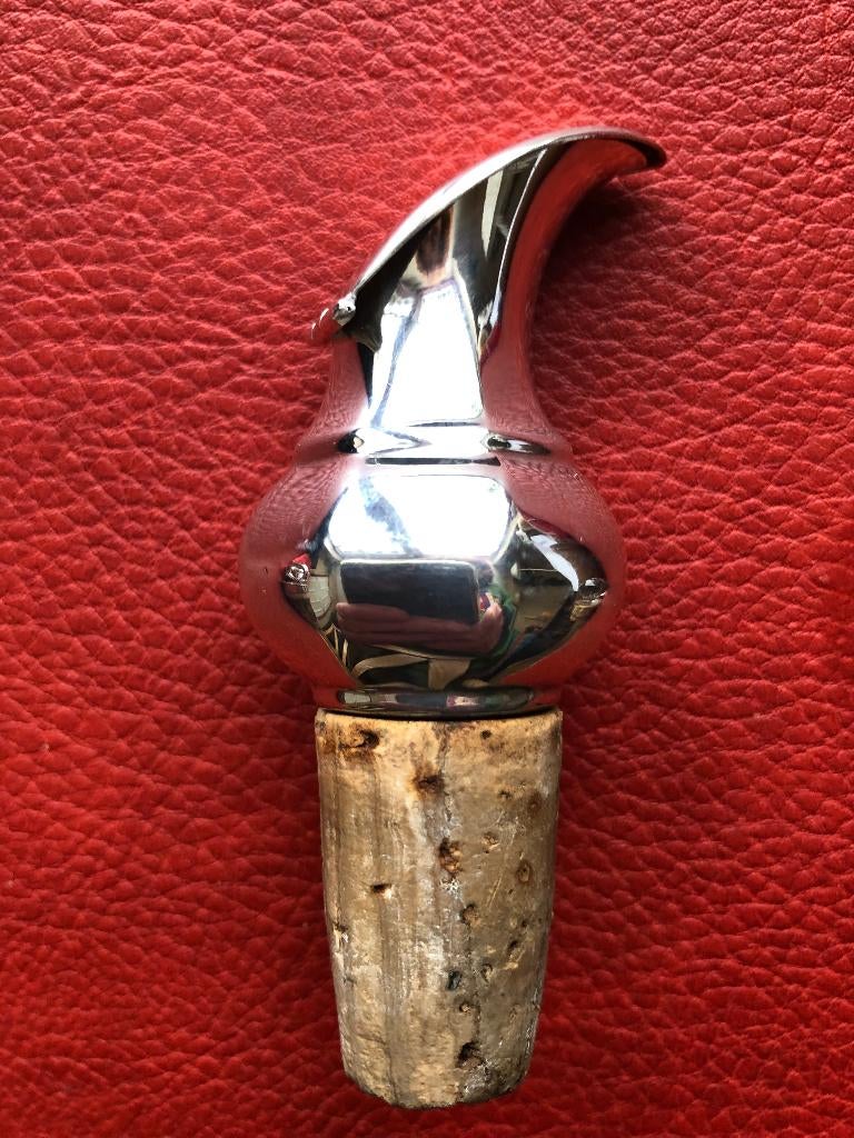 verzilverde flessenstop, kurk met schenktuit, Ophalen of Verzenden