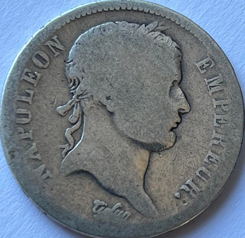 Franse inlijving Napoleon zeldzame twee franc 1813/12, Vóór koninkrijk, Zilver, Losse munt, Overige waardes