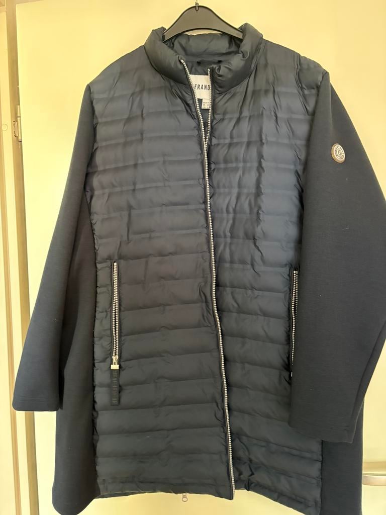 Frandsen, donkerblauwe tussenjas. Maat 54., Kleding | Dames, Grote Maten, Ophalen of Verzenden, Zo goed als nieuw, Blauw, Jas of Mantel