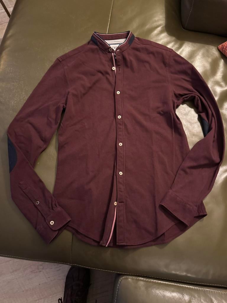 Zara - mooie blouse - bordeaux - maat S met een boordkraagje, Ophalen of Verzenden, Zo goed als nieuw, Rood, Halswijdte 39/40 (M)