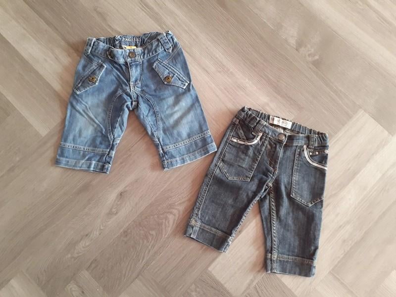 Set Korte spijkerbroeken 2x, Maat 110, Ophalen of Verzenden, Zo goed als nieuw, Jongen of Meisje, Broek
