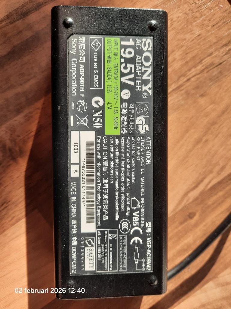 Laptop lader Sony VAIO, Ophalen of Verzenden, Gebruikt, Sony