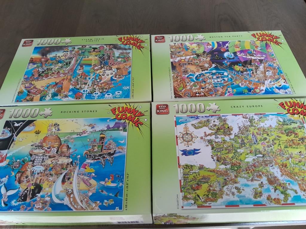 Kings puzzels, 4 stuks, compleet, Ophalen of Verzenden, 500 t/m 1500 stukjes