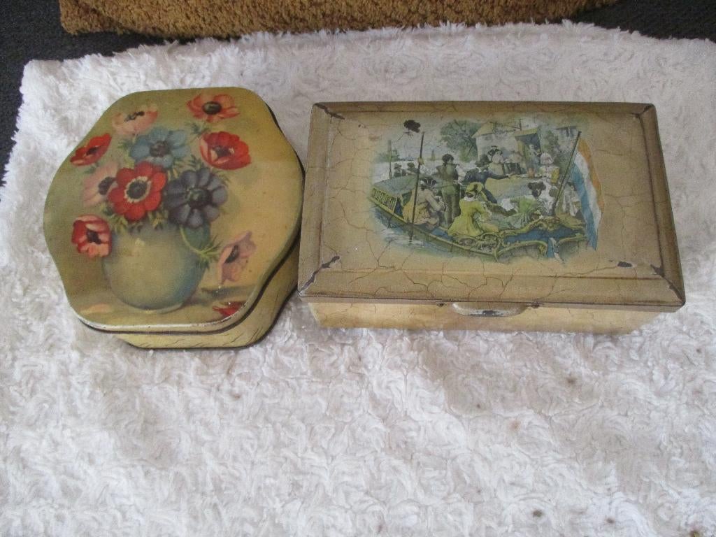 2 antieke koektrommels, Antiek en Kunst, Curiosa en Brocante, Ophalen of Verzenden